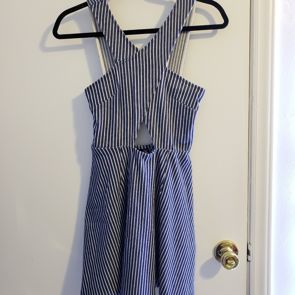 Topshop striped A-line dress